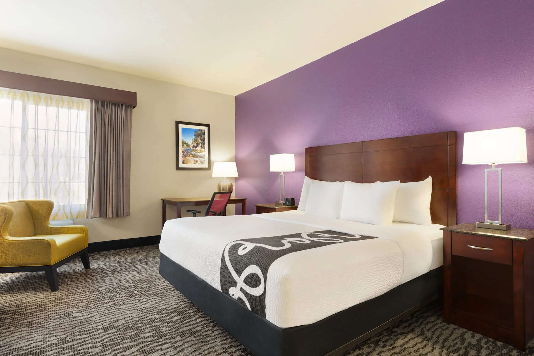 Guest room seating and work area