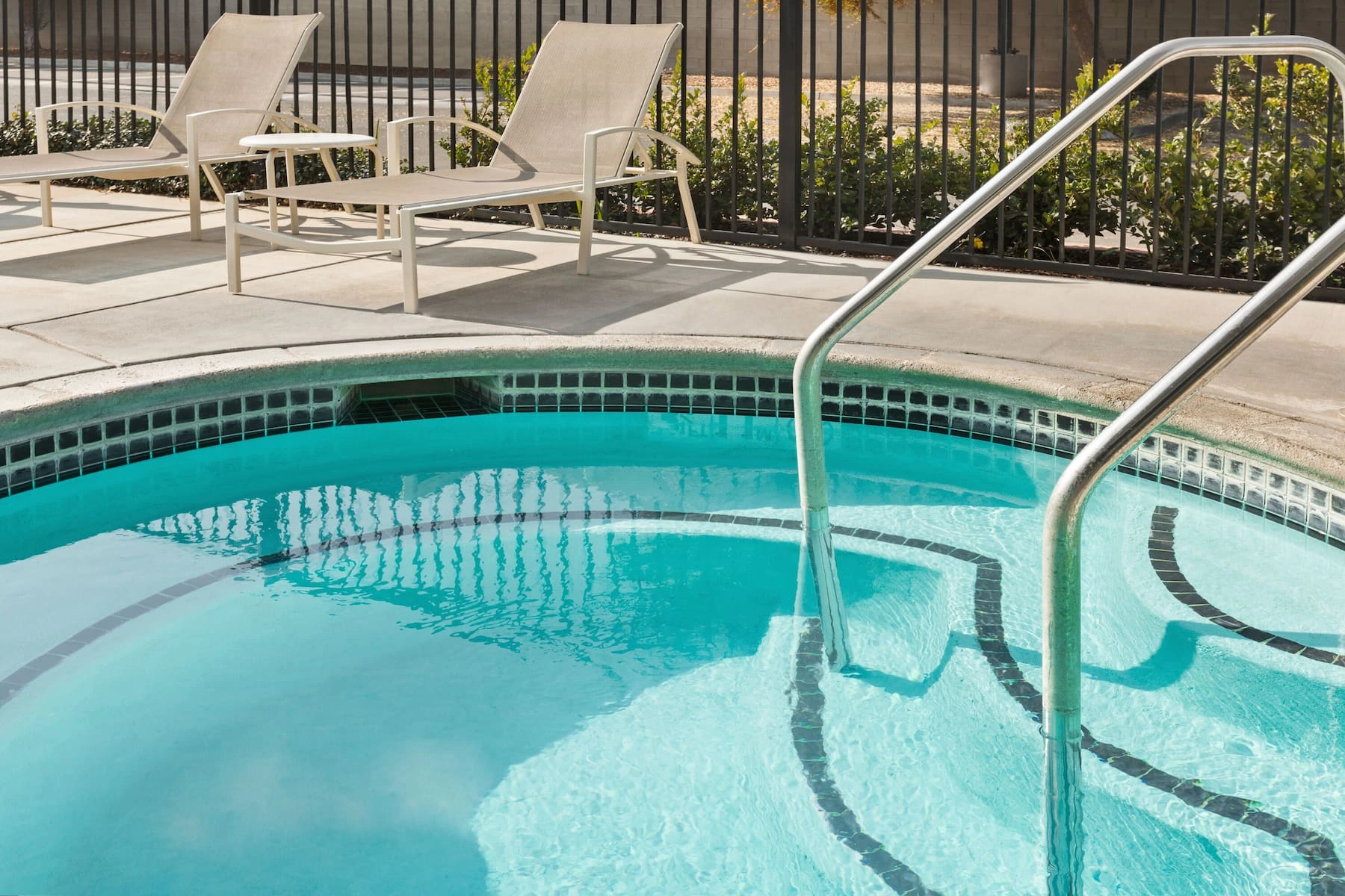 Outdoor swimming pool and seating