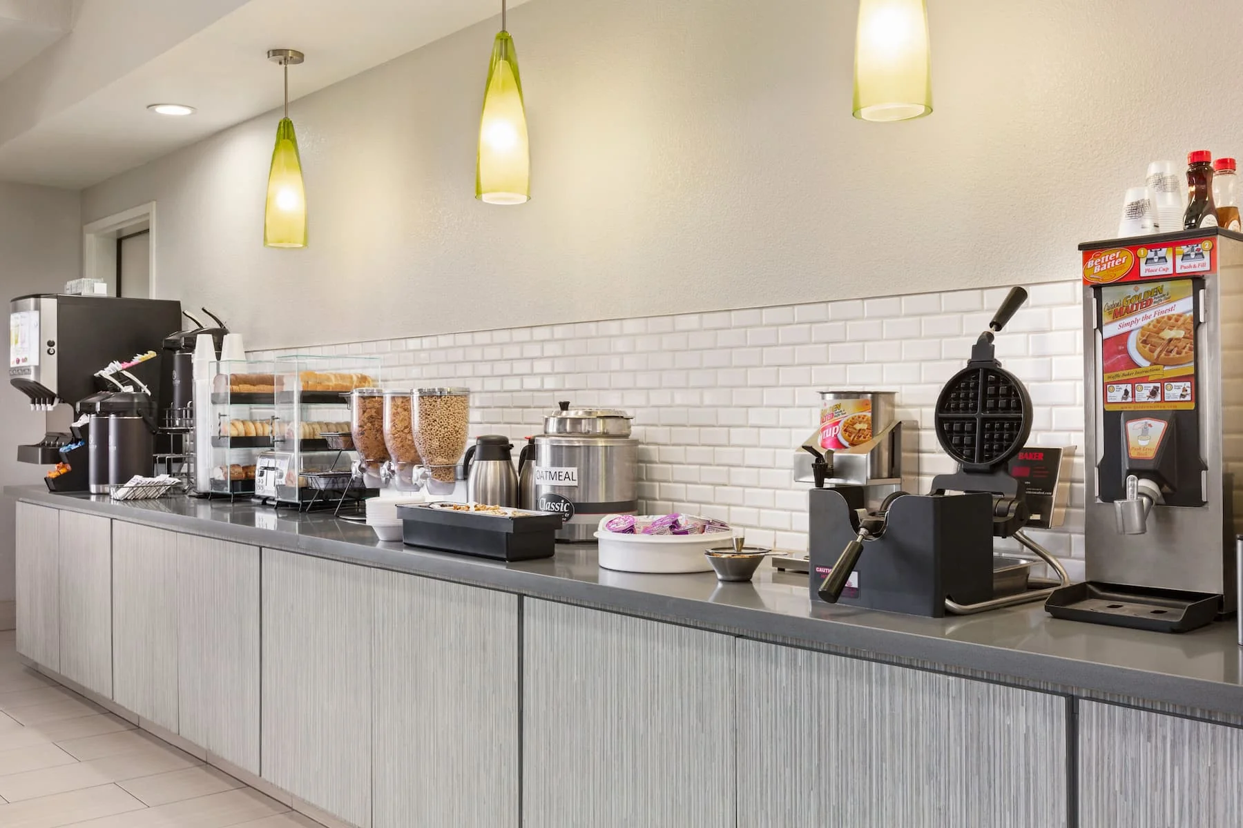 Complimentary breakfast serving area